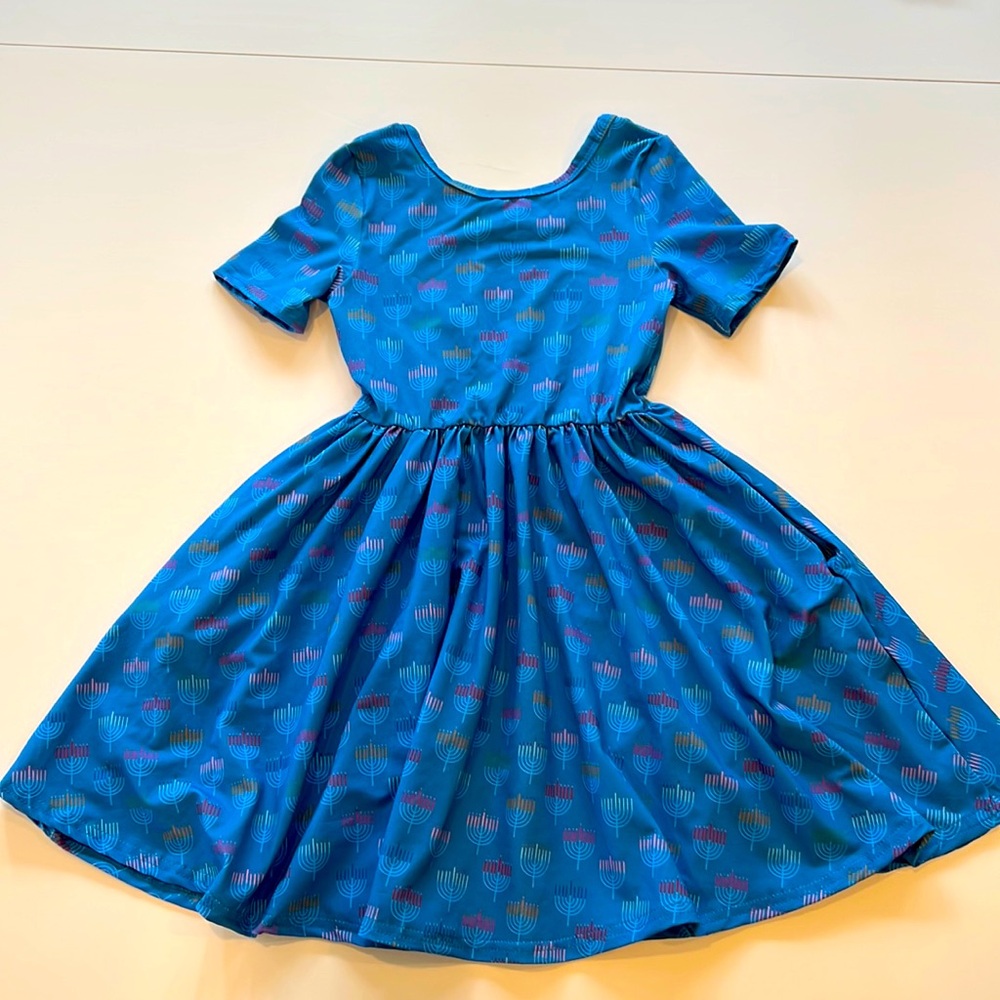 New! Hanukkah theme scatter dress with pockets size 1/2Y